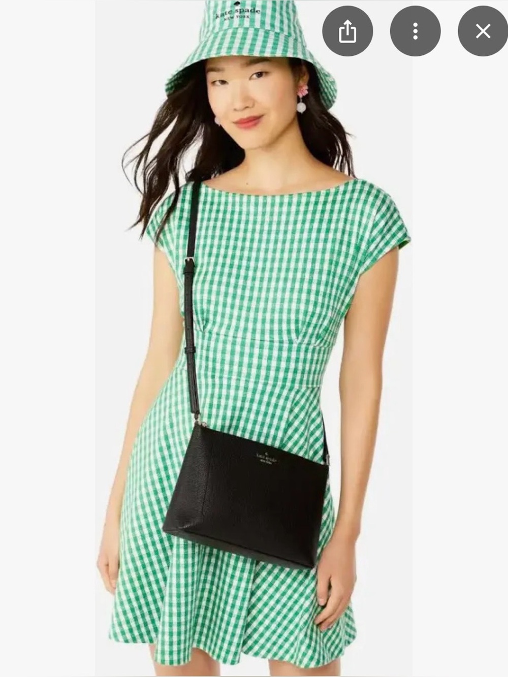 kate spade Leila Black Leather Crossbody Bag